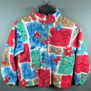 Vintage Alfred Dunner Womens Petite PM Floral Theme Full Zip